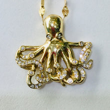 Load image into Gallery viewer, Diamond octopus necklace in 18k gold