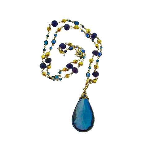 Petite 18k chain with blue sapphires